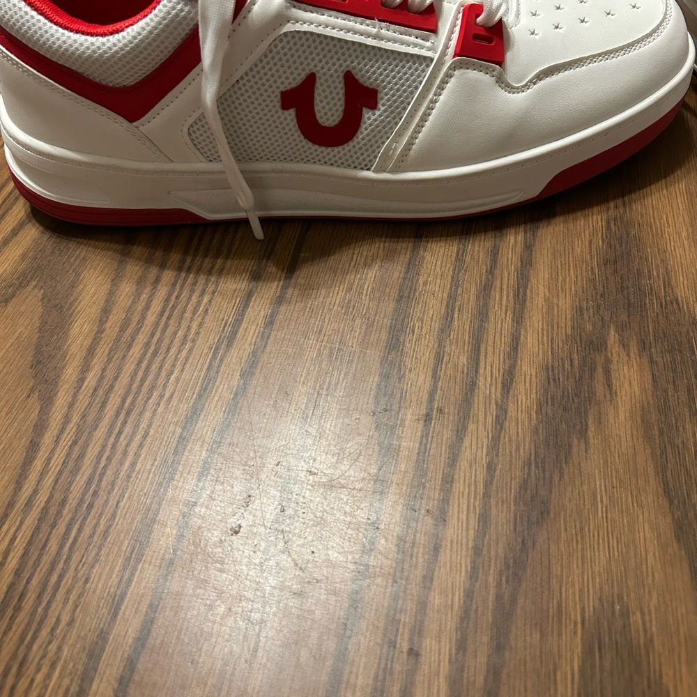 White and Red Sneakers